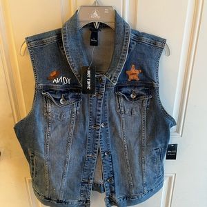 NEW Hot Topic Her Universe Disney Pixar Toy Story Woody Denim Women Vest size XL